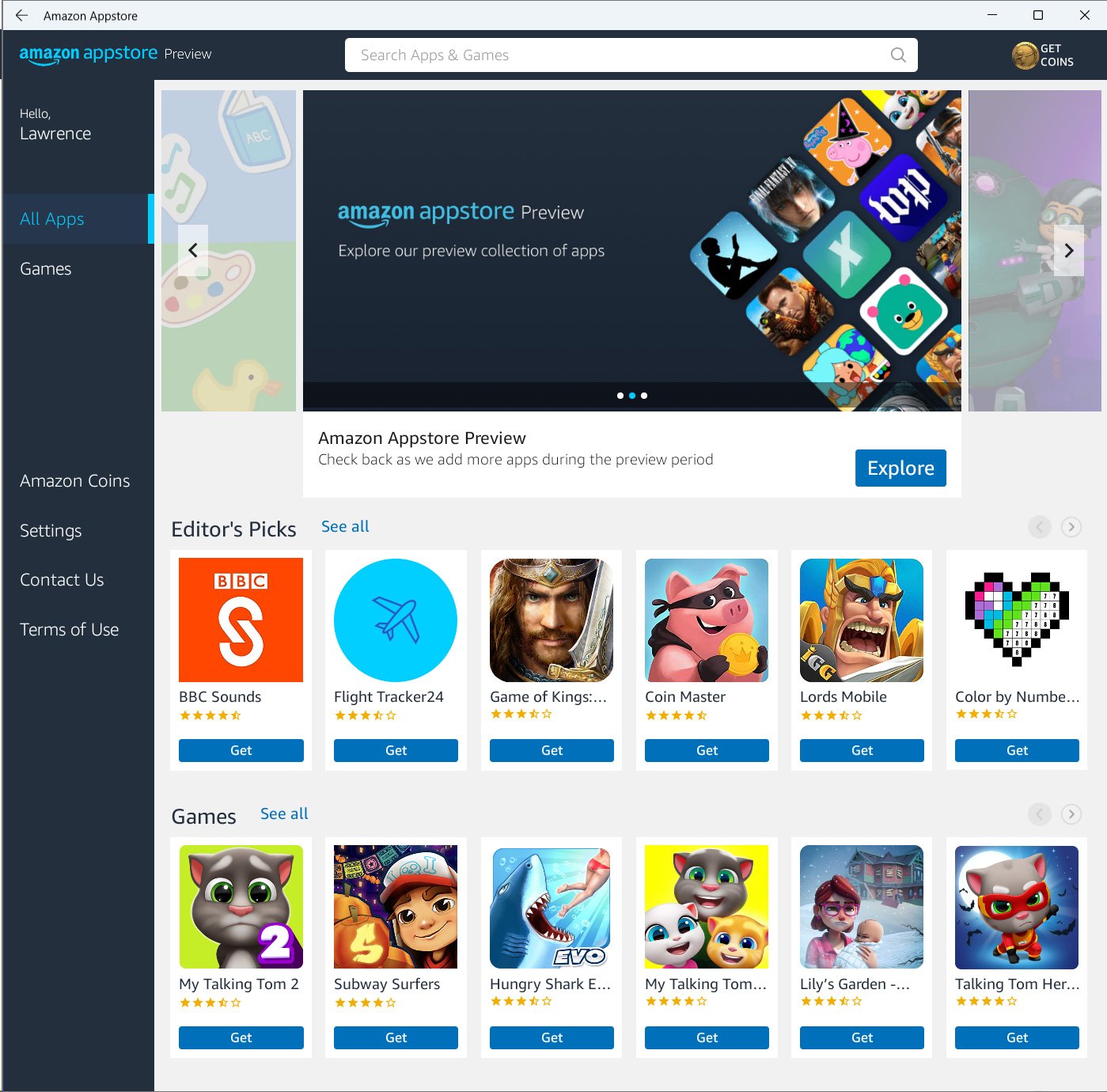 Amazon Appstore in Windows 11