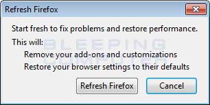 Firefox Refresh Confirmation