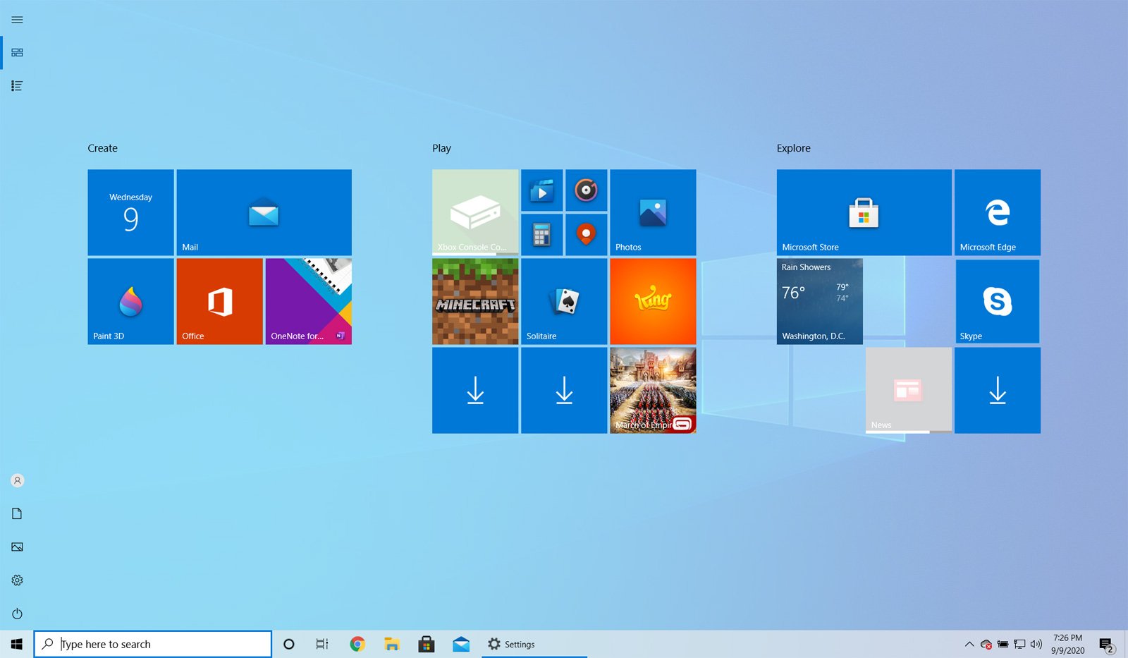 Full Screen start menu